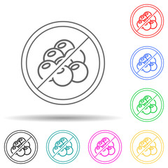 Cholesterol free multi color set icon. Simple thin line, outline vector of gmo icons for ui and ux, website or mobile application