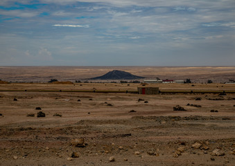 Landscape of the Namib desert near the city of Swakopmund at the Atlantic ocean in Namibia