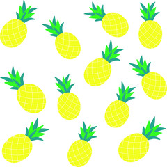 Pineapple, Hello Summer, Art Illustration