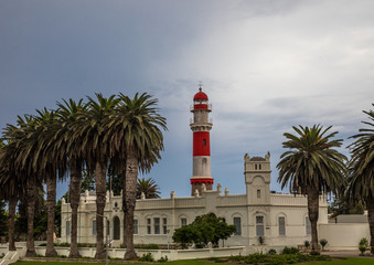 Old Lighthouse in the city of Swakopmund at the Atlantic Ocean in Namibia