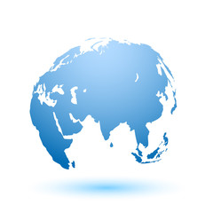 World map on white background. Vector illustration.