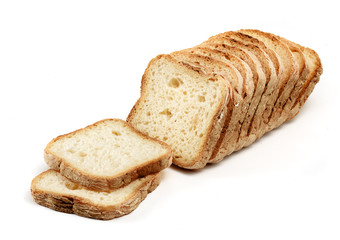 sliced wheat bread isolated