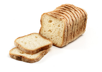 sliced wheat bread isolated
