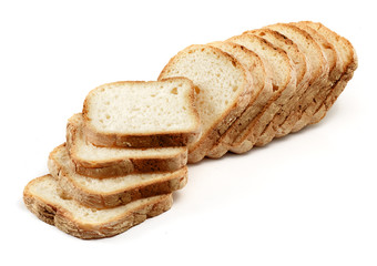 sliced wheat bread isolated