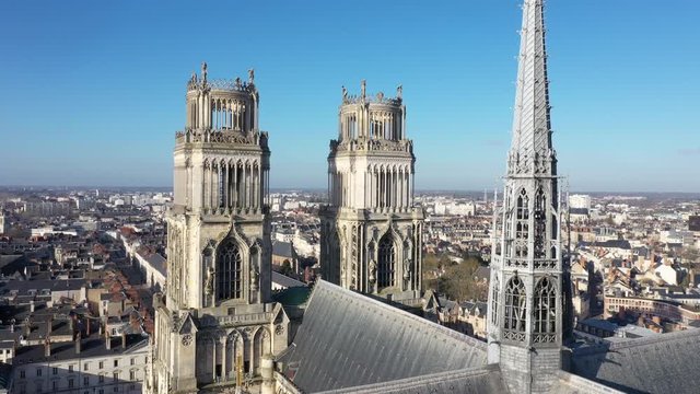 Aerial view of Sainte croix cathedral in Orl&eacute;ans in France