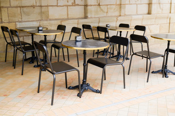 restaurant bar outdoor terrace in Bordeaux city summer