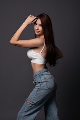 Sexy asian girl model, woman body contour, beautiful sexy asian