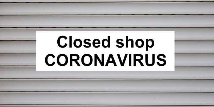 Gate Store Closing On A Shop Window Due To The Coronavirus Covid-19