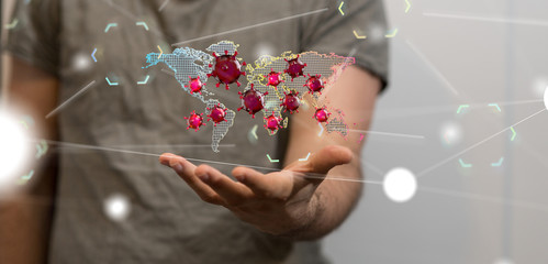 COVID-19 Business Finance Crisis Concept. Coronavirus Danger Pandemic. Global stress of world .