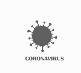 Fototapeta premium Coronavirus, COVID-19 icon Vector illustration flat. World pandemic 2020. Wuhan syndrome. Coronavirus silhouette on isolated background