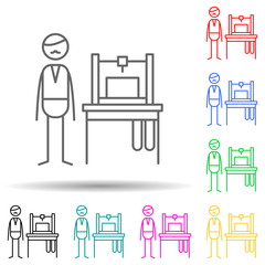 A carpenter multi color set icon. Simple thin line, outline vector of hobbie icons for ui and ux, website or mobile application