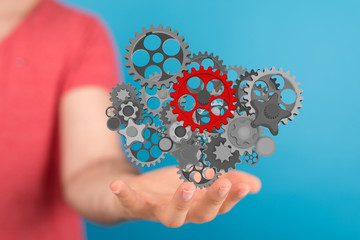 Gear With Success Concept digital.