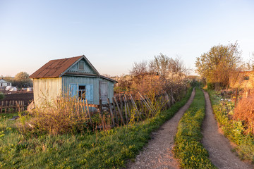 old wooden farm house in the countryside