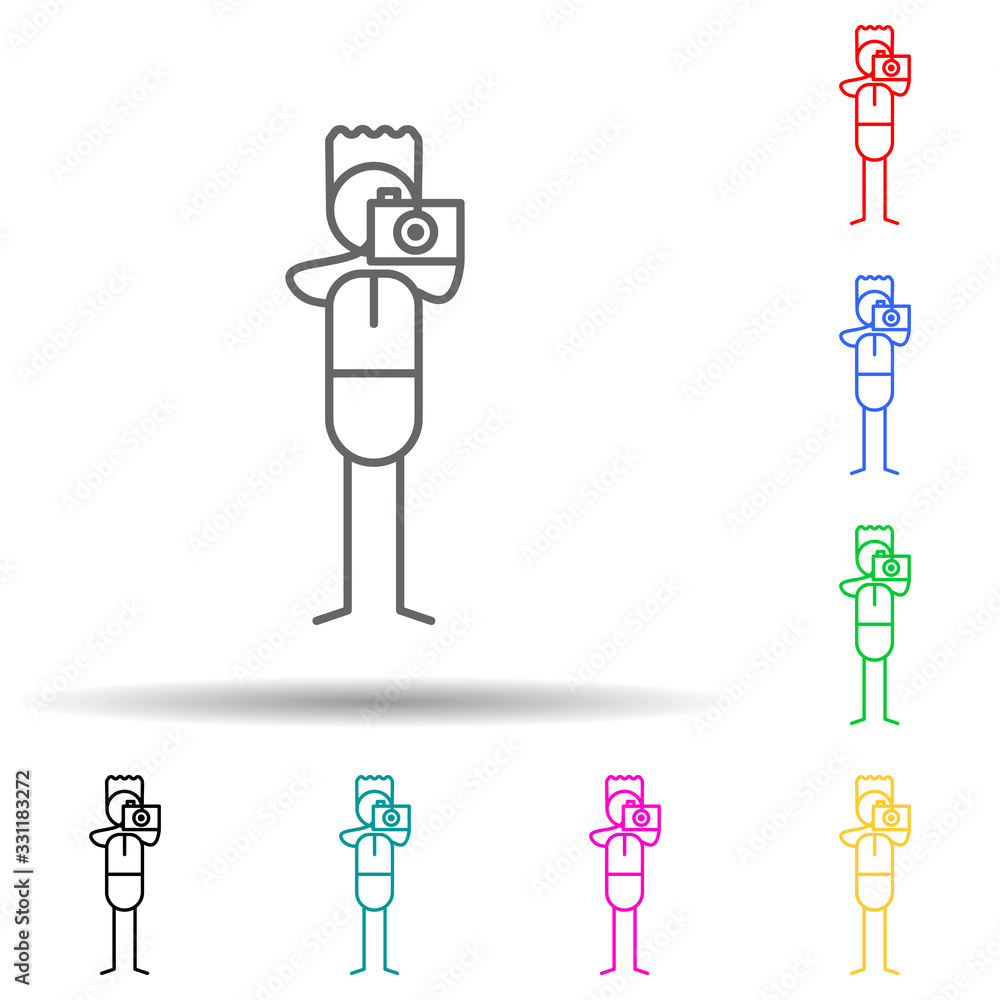 Poster photographer multi color set icon. simple thin line, outline vector of hobbie icons for ui and ux, w