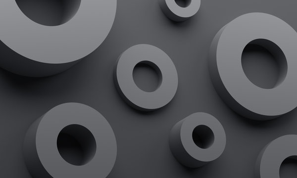 Abstract 3d render, modern background design with circles