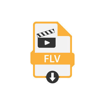 Flv file icon flat design vector