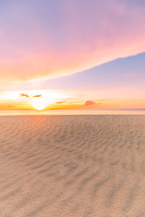 Beautiful sunrise over the tropical beach. Peaceful tropical nature