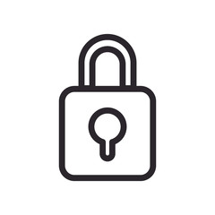 safe secure padlock line style icon