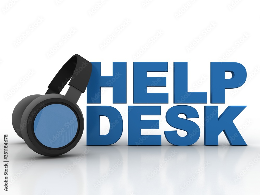 Poster 3d rendering help desk