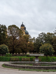 Fototapeta premium Munich, Germanu - Oct 4th, 2019:The Hofgarten is a garden in the center of Munich, Germany, located between the Residenz and the Englischer Garten.