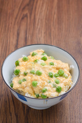 グリーンピースの卵とじ御飯