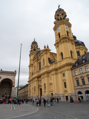 Fototapeta premium Munich, Germanu - Oct 4th, 2019: The Theatine Church of St. Cajetan is a Catholic church in Munich, southern Germany.