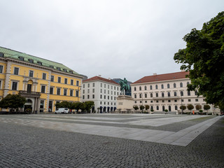 Fototapeta na wymiar Munich, Germanu - Oct 4th, 2019: The Wittelsbach Square is a square in Munich's district Maxvorstadt , west of the Odeon Square . It was built as part of the Brienner Strasse complex.