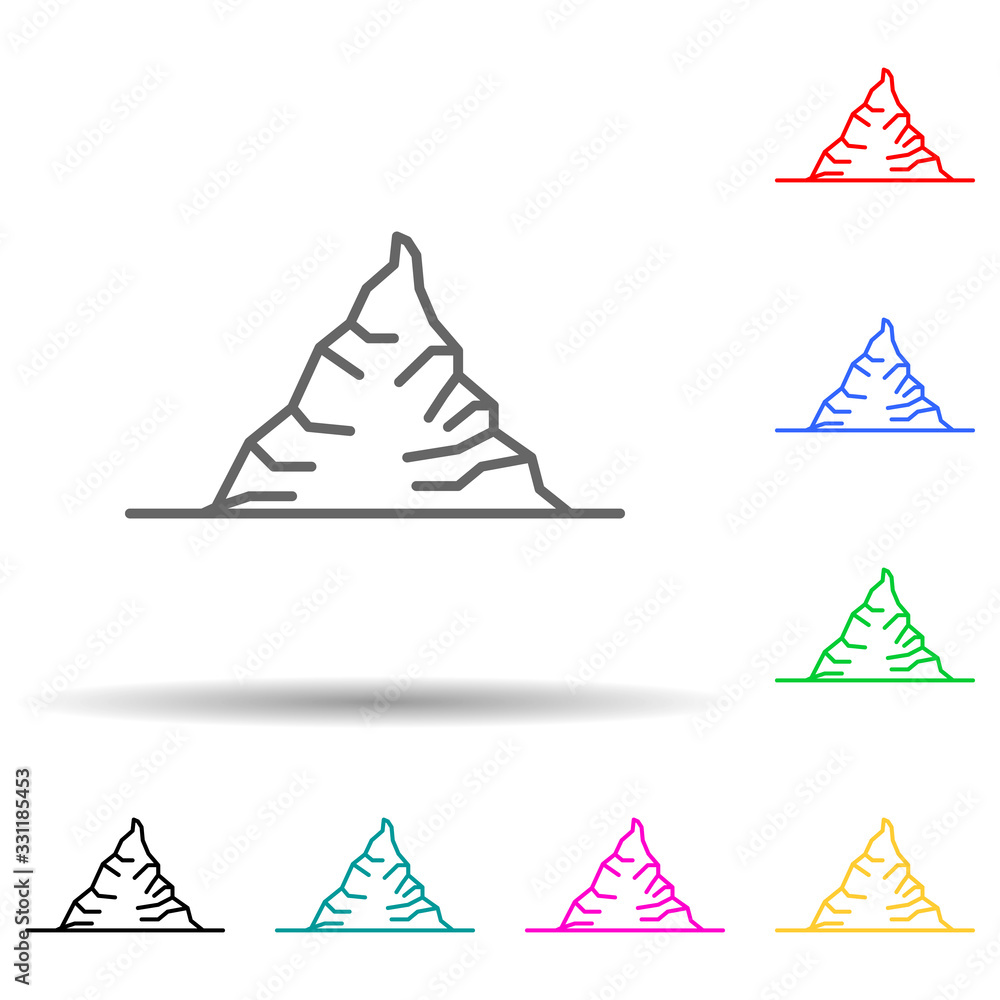 Poster Iceberg multi color set icon. Simple thin line, outline vector of landspace icons for ui and ux, website or mobile application