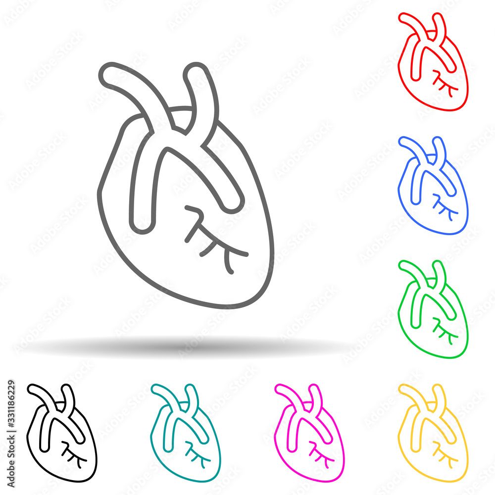 Aufkleber cardiology multi color set icon. simple thin line, outline vector of medical icons for ui and ux, we