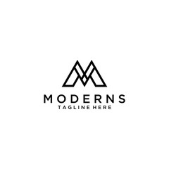 Creative Illustration modern M sign geometric logo design template