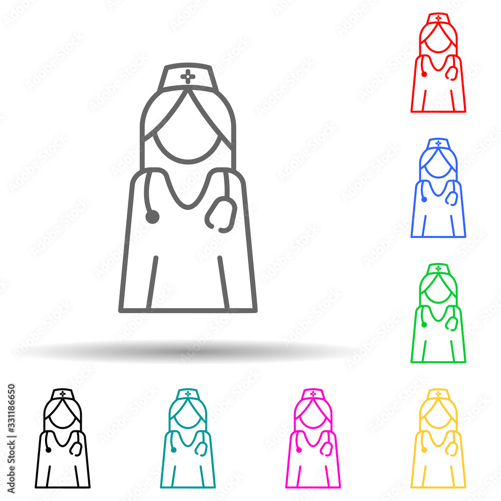 Poster doctor multi color set icon. simple thin line, outline vector of medical icons for ui and ux, websit