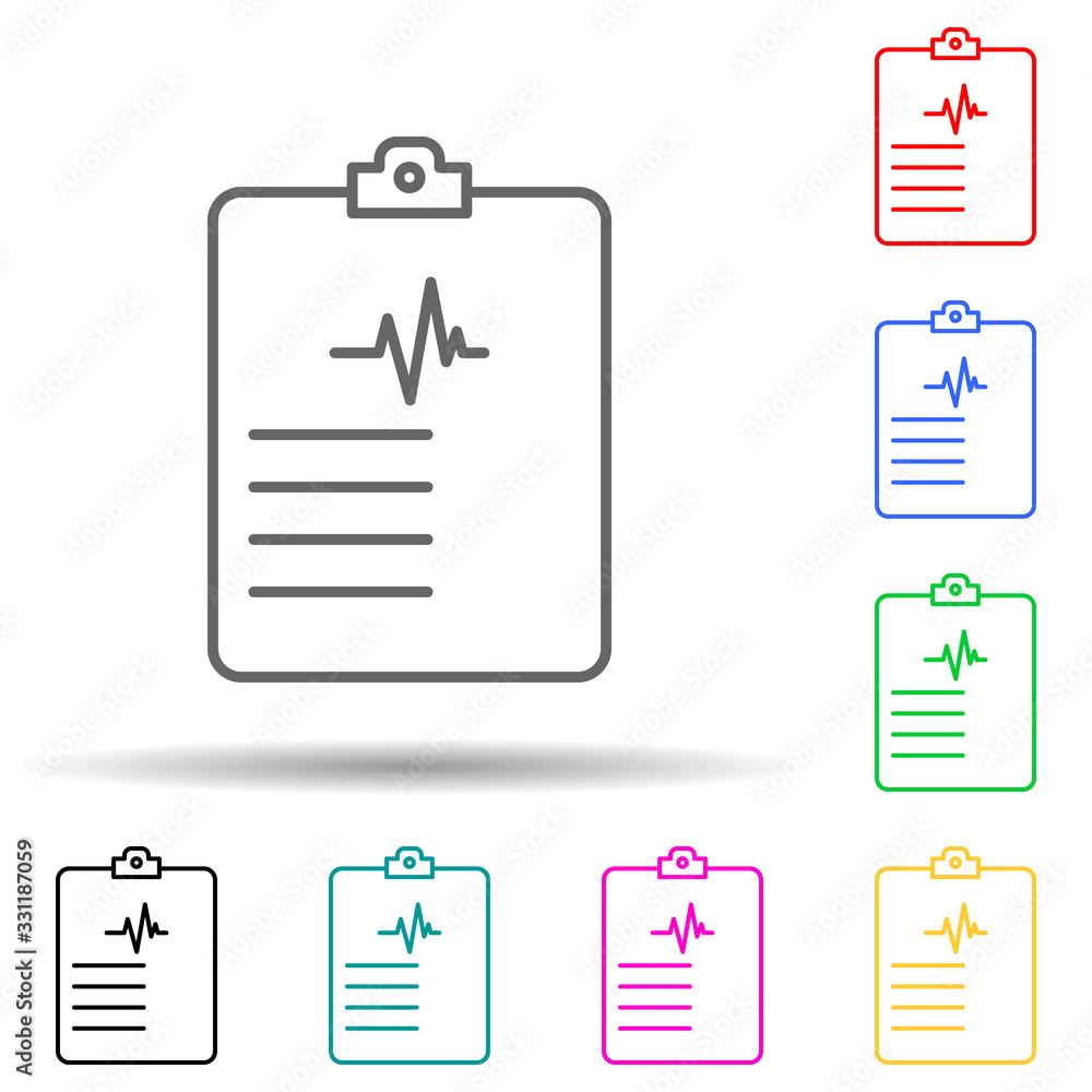 Poster medical test multi color set icon. simple thin line, outline vector of medical icons for ui and ux, 