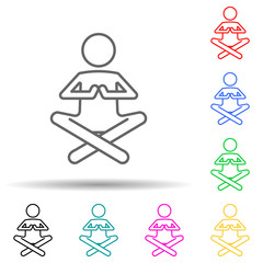 Meditation multi color set icon. Simple thin line, outline vector of medical icons for ui and ux, website or mobile application