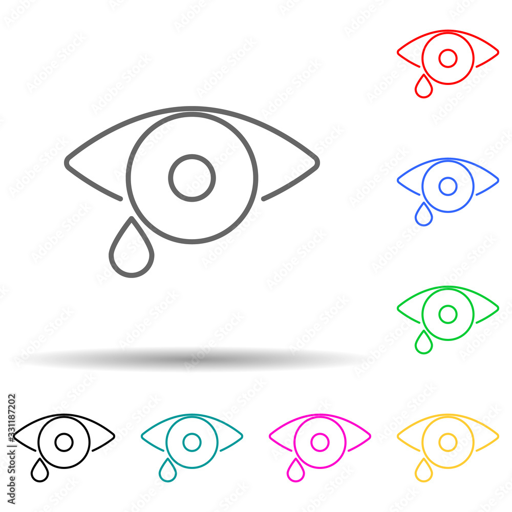 Poster optometry multi color set icon. simple thin line, outline vector of medical icons for ui and ux, web