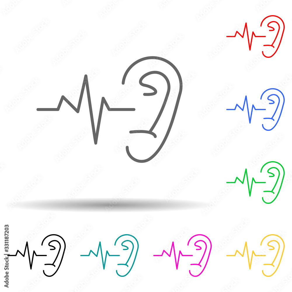 Aufkleber otology multi color set icon. simple thin line, outline vector of medical icons for ui and ux, websi