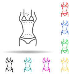 Fototapeta premium Plastic surgery multi color set icon. Simple thin line, outline vector of medical icons for ui and ux, website or mobile application