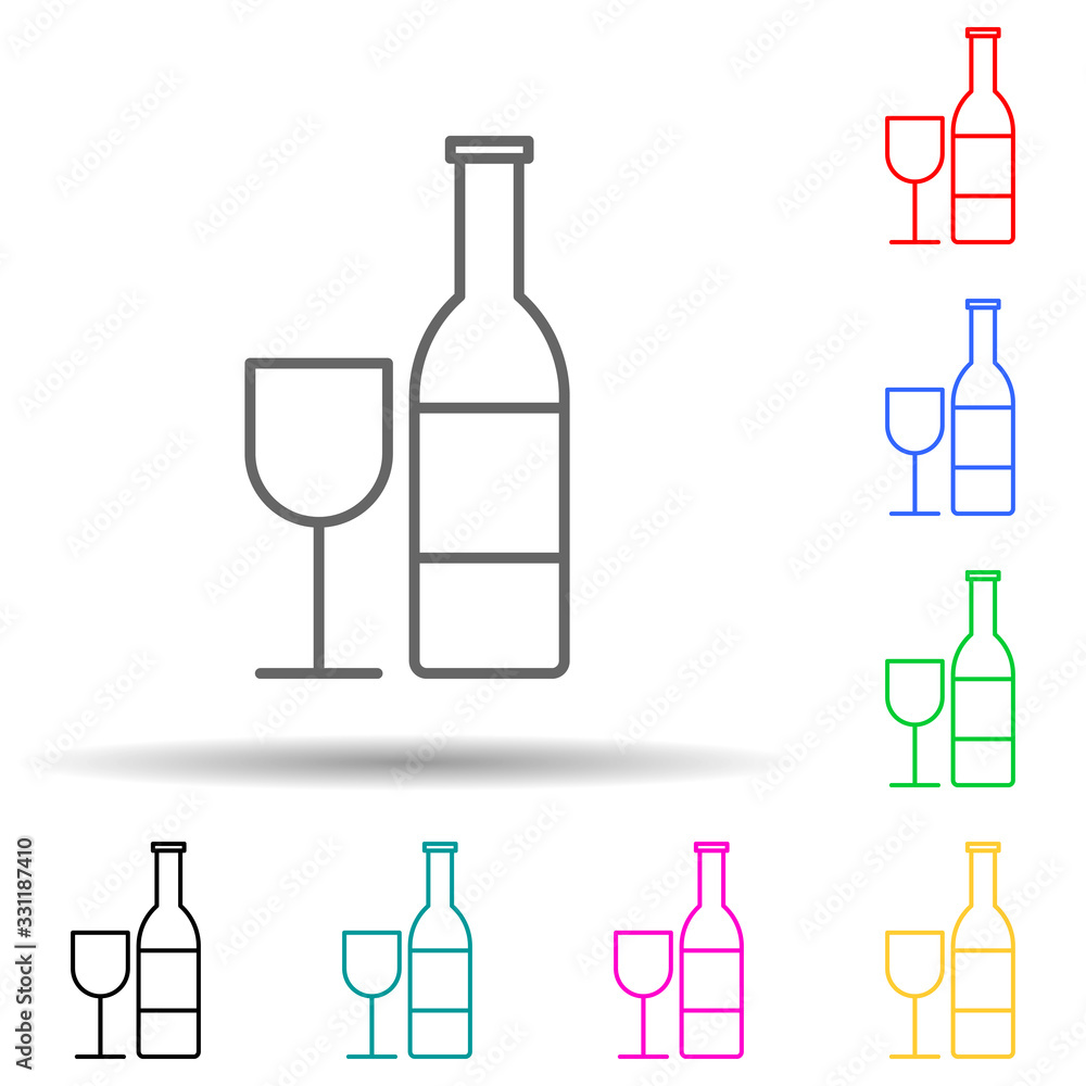 Poster relaxation in drinking multi color set icon. simple thin line, outline of relaxation icons for ui an