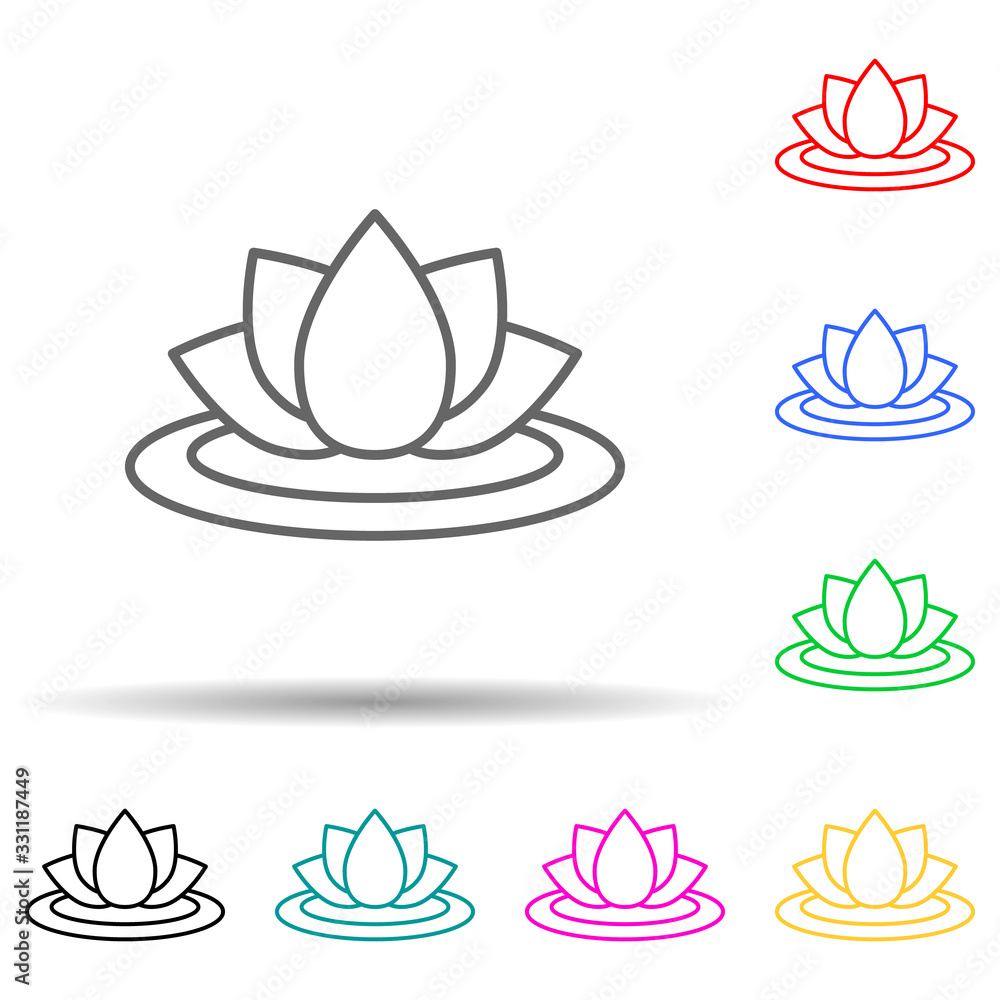 Poster relaxation in meditation multi color set icon. simple thin line, outline of relaxation icons for ui 