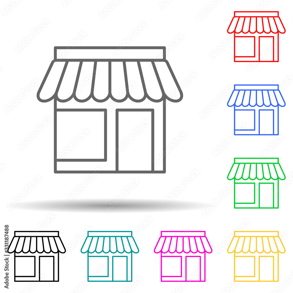 Poster relaxation in shopping multi color set icon. simple thin line, outline of relaxation icons for ui an