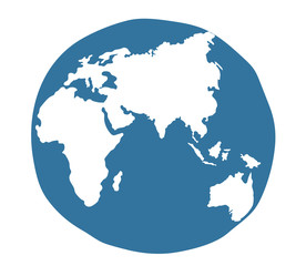 Planet earth on a white background. Symbol. Vector illustration