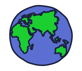 Planet earth on a white background. Vector illustration.
