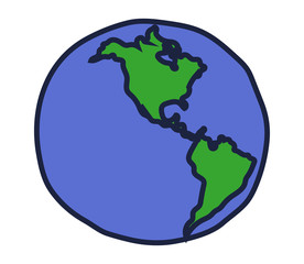 North America and South America on a white background. Symbol. Vector illustration.