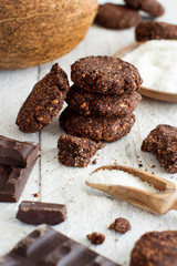 Keto Chocolate Cookies with almond and coconut flour. Atkins, ketogenic.