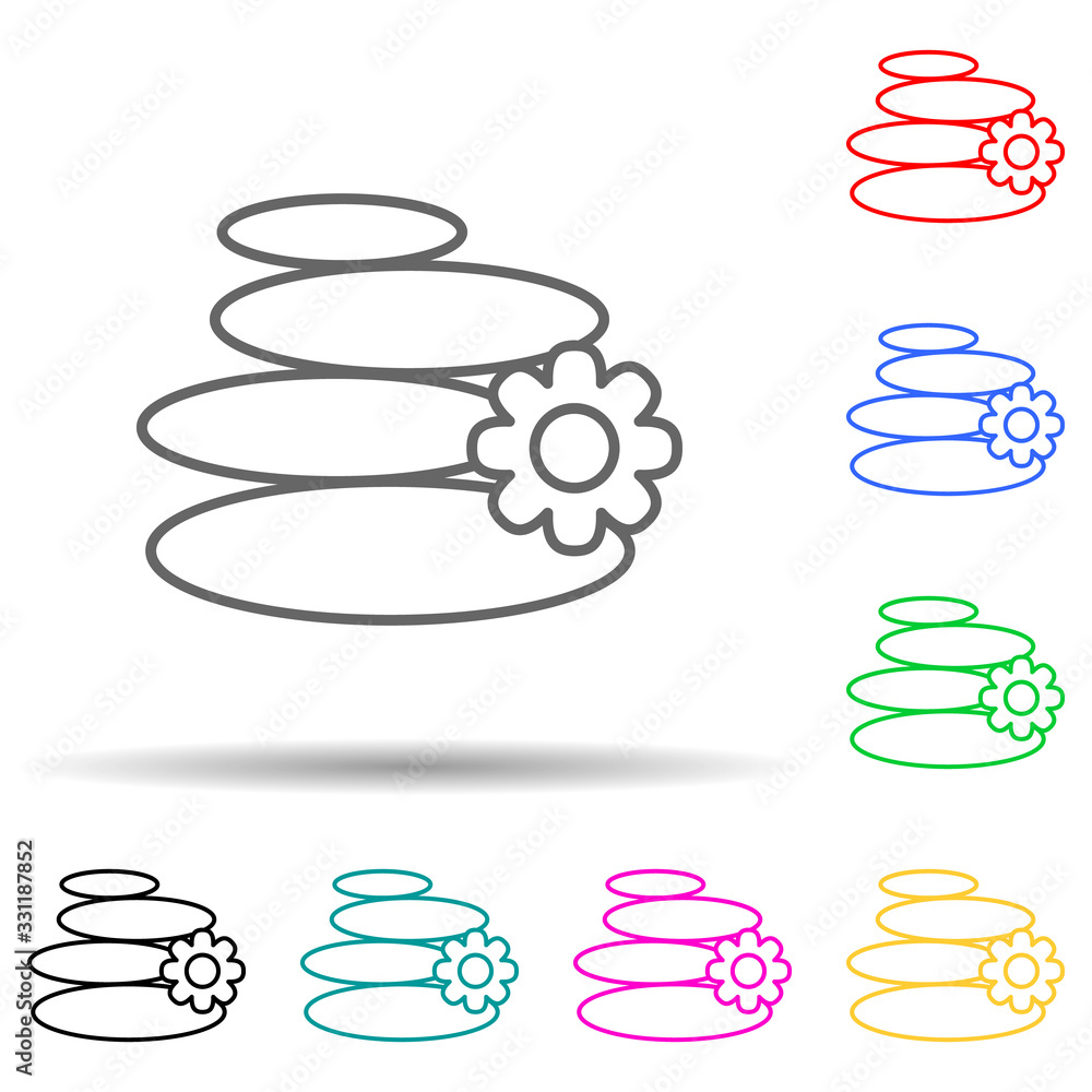 Poster relaxation in spa multi color set icon. simple thin line, outline of relaxation icons for ui and ux,