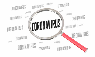Coronavirus COVID-19 Magnifying Glass Find Search Answers Outbreak Pandemic 3d Illustration