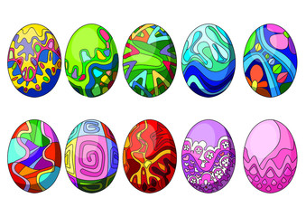 easter egg design colorful on white background illustration vector