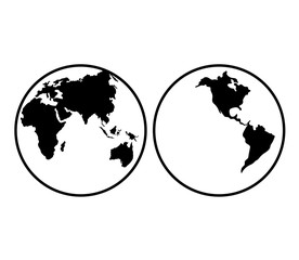 Planet earth on a white background. Symbol. Vector illustration
