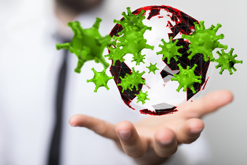 COVID-19 Business Finance Crisis Concept. Coronavirus Danger Pandemic. Global stress of world .