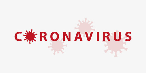 corona virus red warning banner vector illustration EPS10