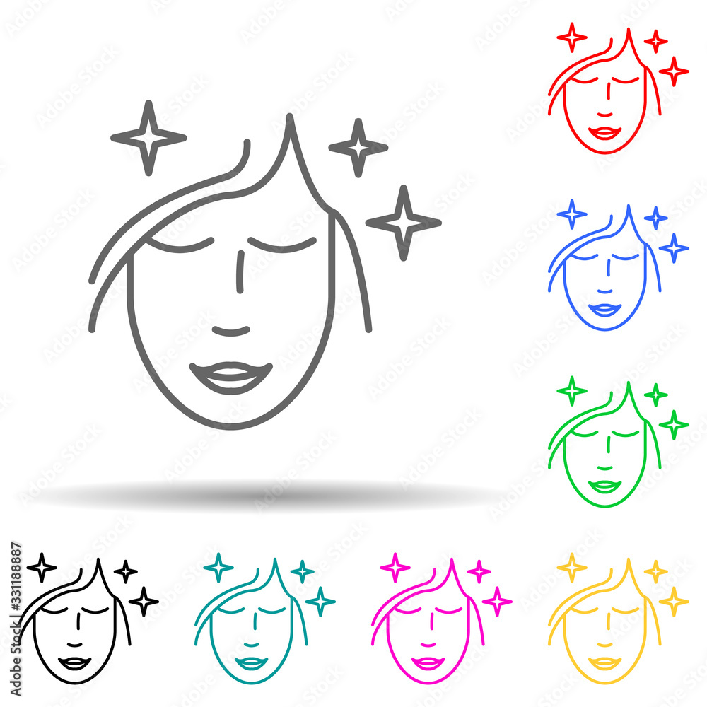 Poster relaxation in beauty saloon multi color set icon. simple thin line, outline of relaxation icons for 